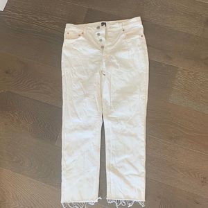 White jeans just a little snug for me. Could look great on you! Worn once